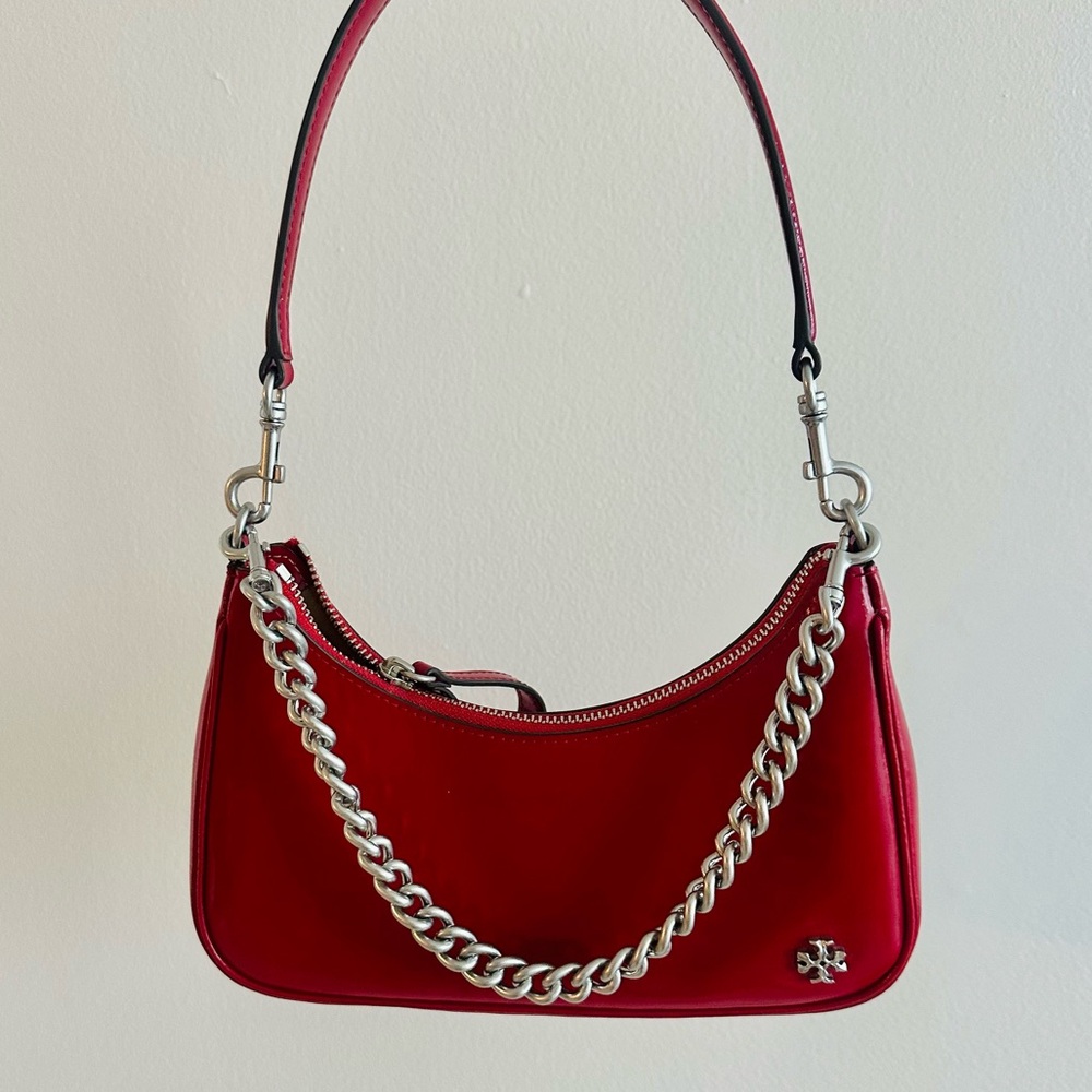 Tory Burch Small 151 Mercer Spazzolato Crescent Bag